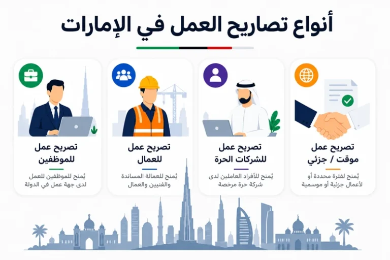 انواع تصاريح العمل في الامارات